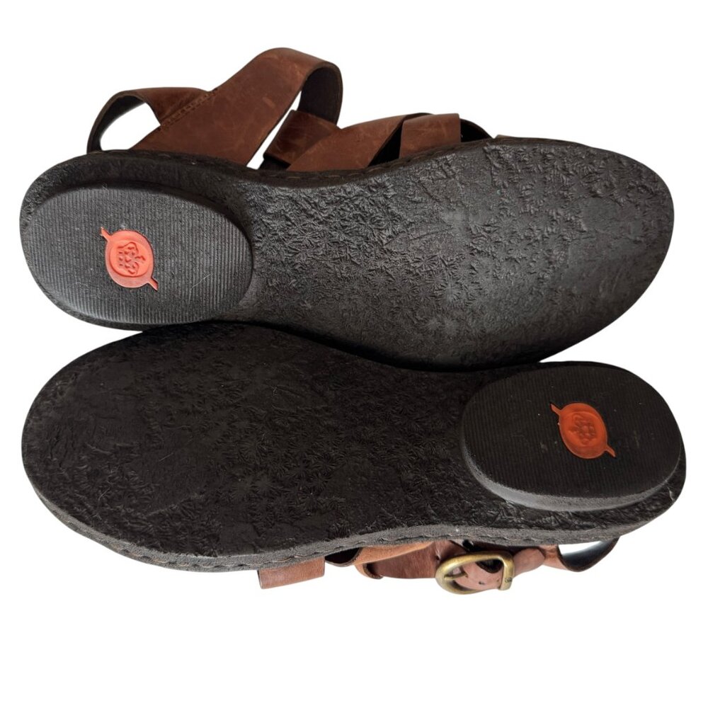 Born Size 10 Leather Carys Fisherman Sandals Classic Timeless Adjustable Brown - Picture 3 of 13